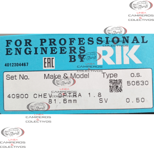 ANILLOS MOTOR OPTRA1,8 LIMITED 1,2-1,5-3,0 81,6MM 40900-050