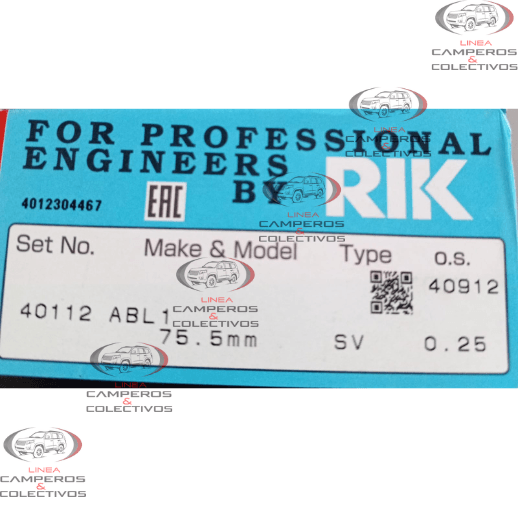 ANILLOS MOTOR VISION 1,4 G4EE 75MM 40112- 025