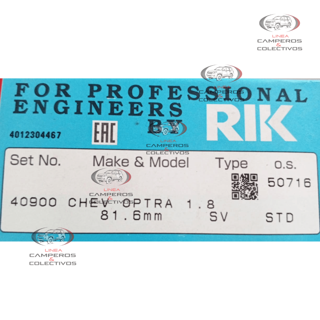 ANILLOS MOTOR OPTRA1,8 LIMITED 1,2-1,5-3,0 81,6MM 40900-STD