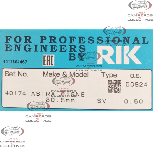 ANILLOS MOTOR OPTRA CRUZE ASTRA CORSA EVOLUTION   40174 050