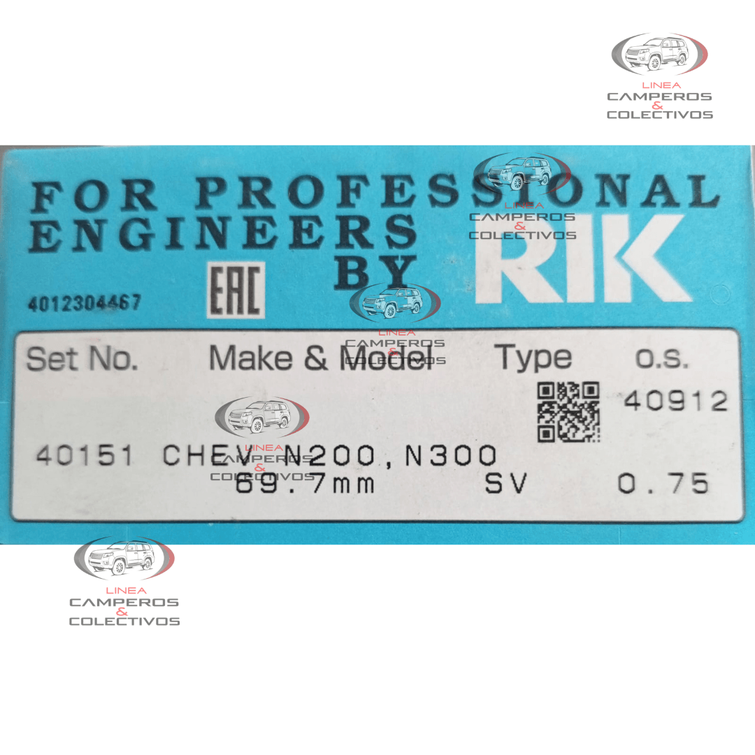 ANILLOS MOTOR SPARK GT 1,2-1,2-2,0 69,7 MM  40151- 075