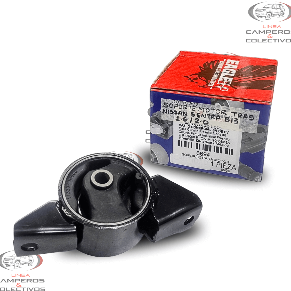 SOPORTE MOTOR TRASERO NISSAN SENTRA B13 1.6 / 2.0